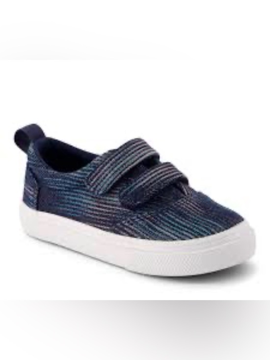 Toms Other - TOMS Fenix Double Strap Boys Navy Blue Slip-On with Hook Loop Straps Sneaker Sz6